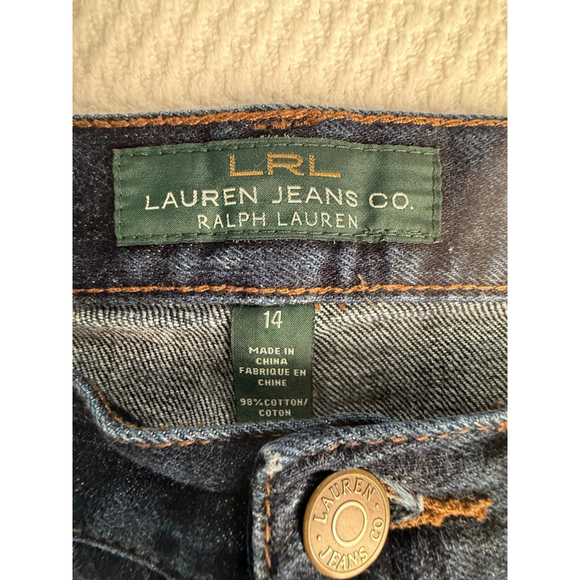Women's Ralph Lauren Dark Blue Jeans Size 14 - Picture 3 of 6